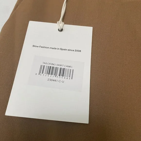 NWT Cordera Straight Tailoring deconstructed Asymmetrical Skirt Camel - Picture 4 of 13